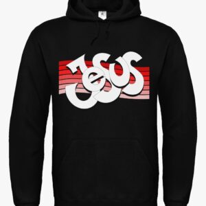 Jesus hoodie-black with shades of red