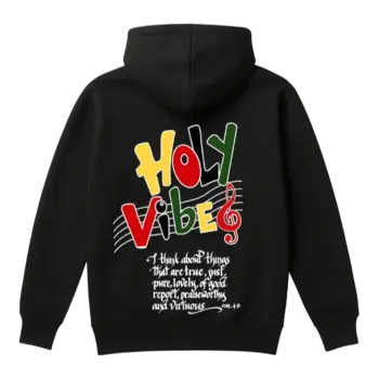 Holy vibes black Christian hoodie - rear