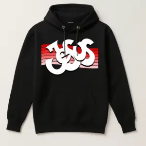 Christian Hoodie Jesus red on black