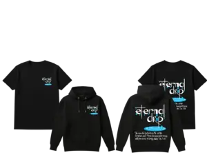 Eternal Drip Living Water Christian hoodie and t-shirt bundle with John 7:38 design by Faithfont Apparel