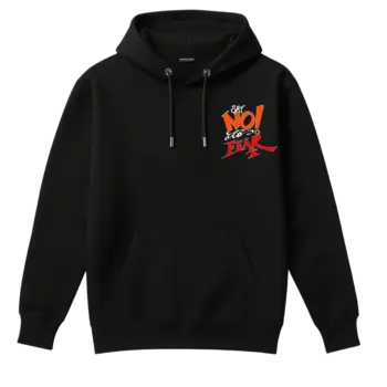 Say no to fear black Christian hoodie - front